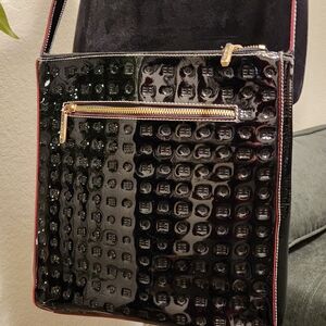 Arcadia Black Patent Leather Crossbody Bag